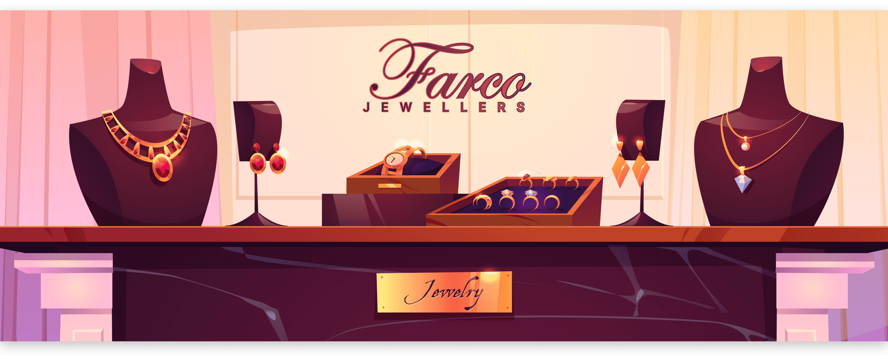 Farco Jewellers luxury shop display banner